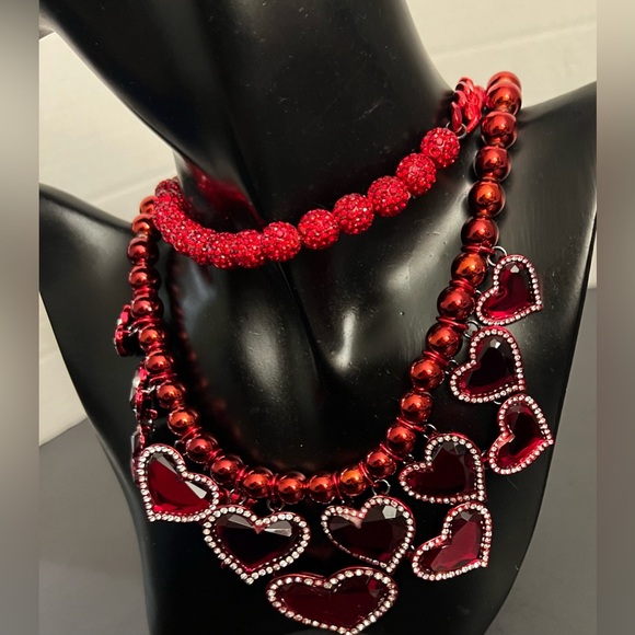 Betsey Johnson Vibrant Red Heart Necklace - Picture 7 of 16